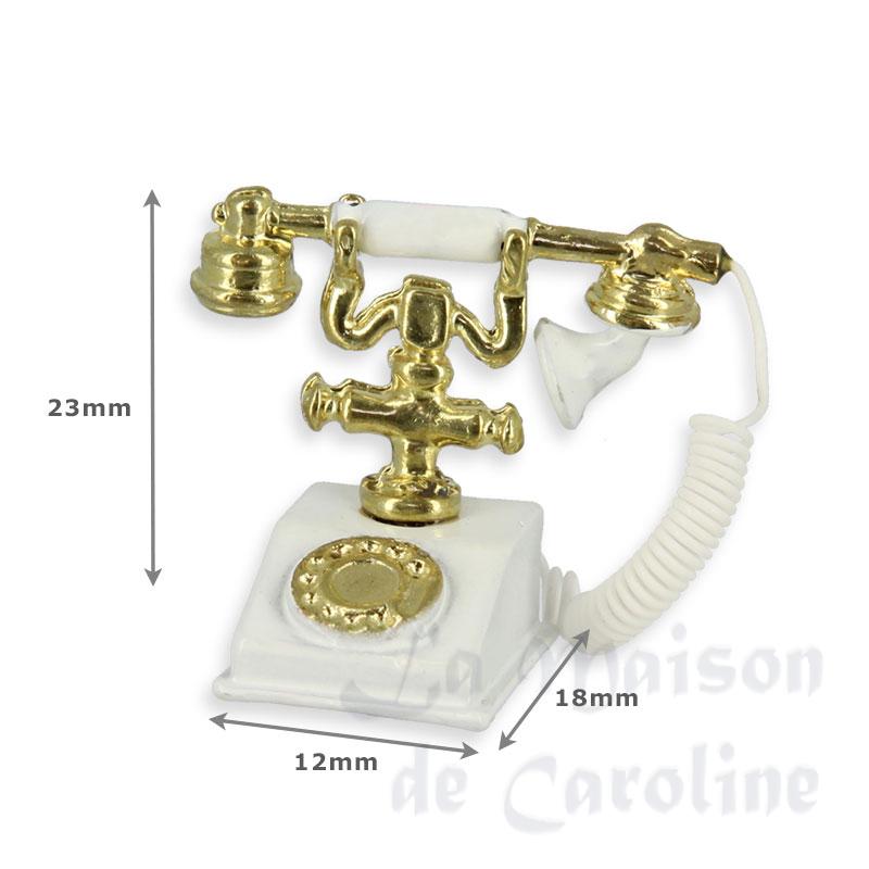 telephone classical white miniature 1:12 Bilder 1