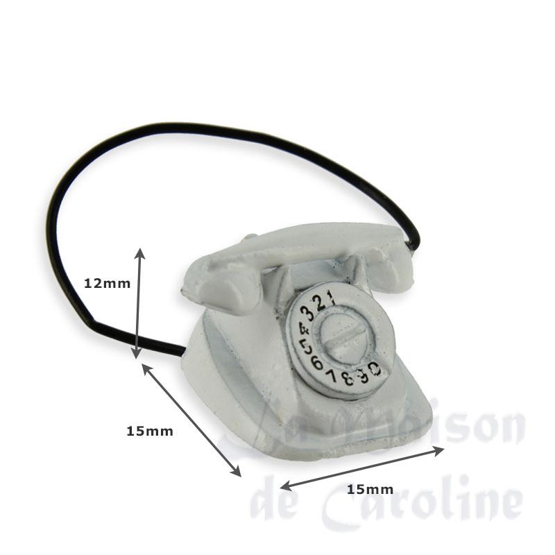 telephone white miniature 1:12 Bilder 1