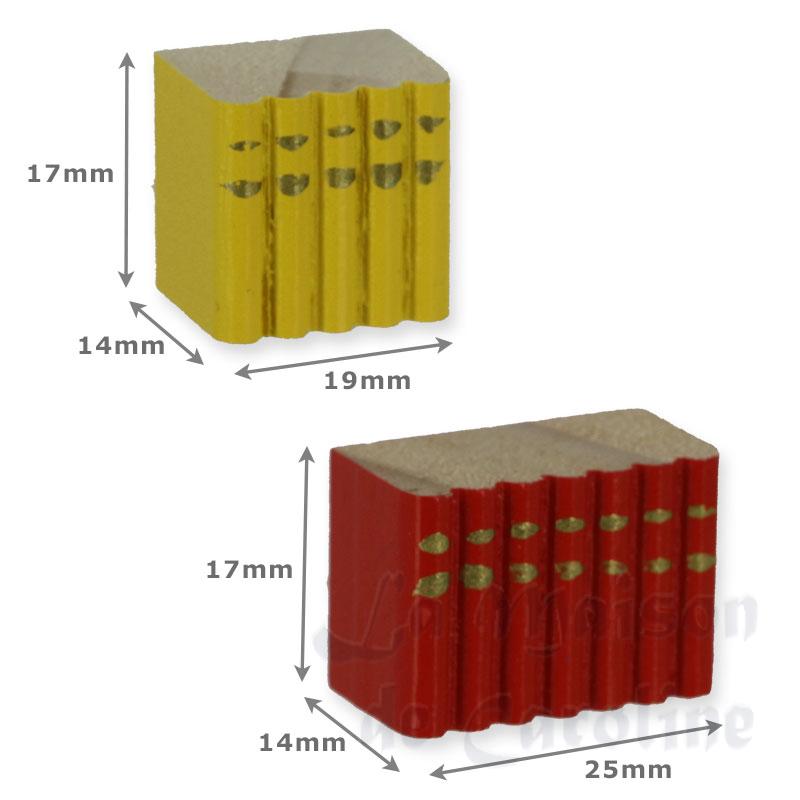 4 wooden book blocks (diff.colors) miniature 1:12 Bilder 1