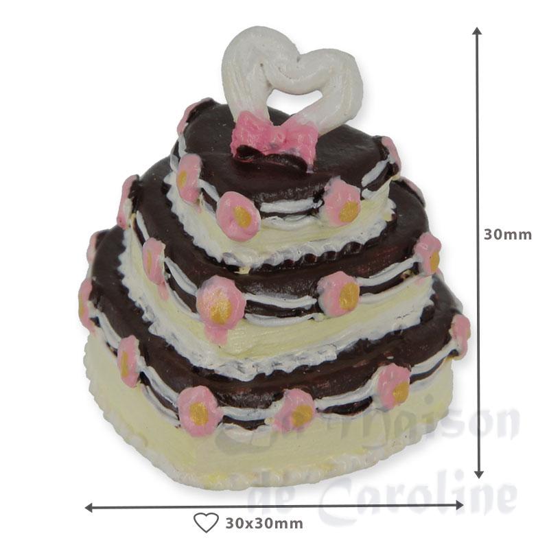 3 layersheart wedding cake - damaged miniature 1:12 Bilder 1