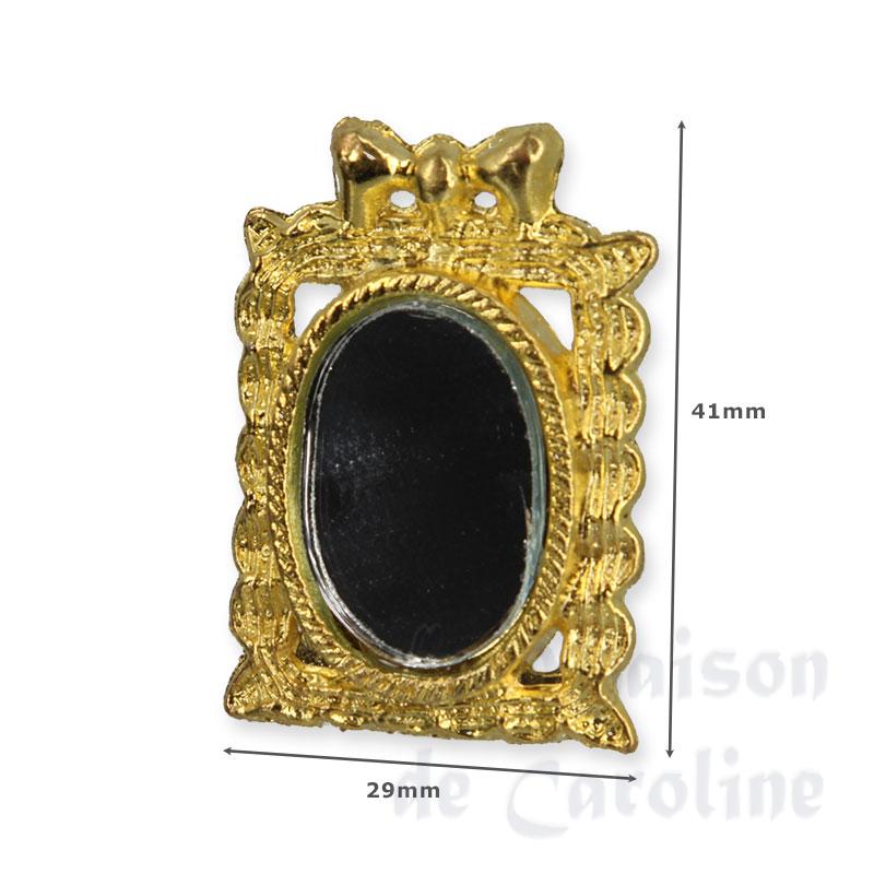 mirror w/brass frame miniature 1:12 Bilder 1