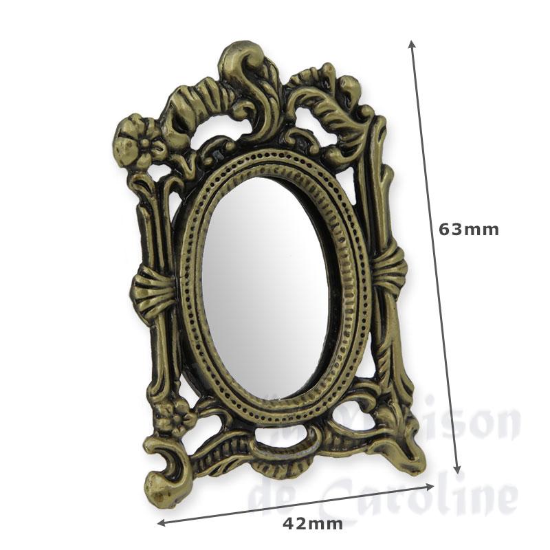 floral antic brass mirror miniature 1:12 Bilder 1