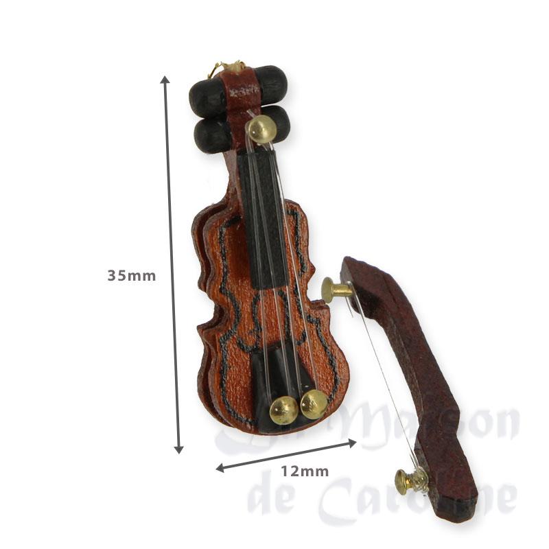 violin with bow 3.5cm miniature 1:12 Bilder 1