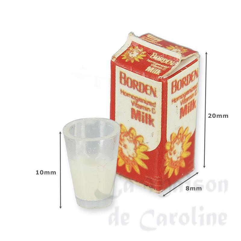 milk bottle with glass miniature 1:12 Bilder 1