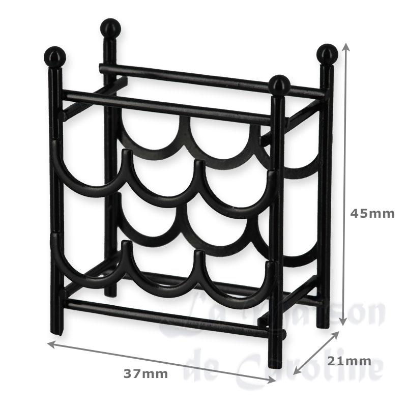 wine rack for 6 bolltes black miniature 1:12 Bilder 1
