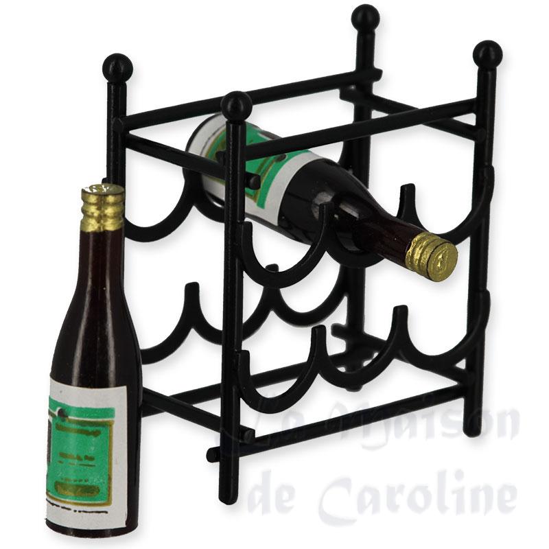 wine rack for 6 bolltes black miniature 1:12 Bilder 2
