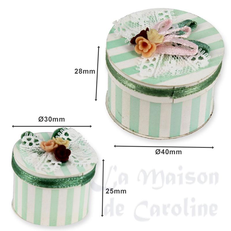 decorated hat boxes 2 sizes miniature 1:12 Bilder 1