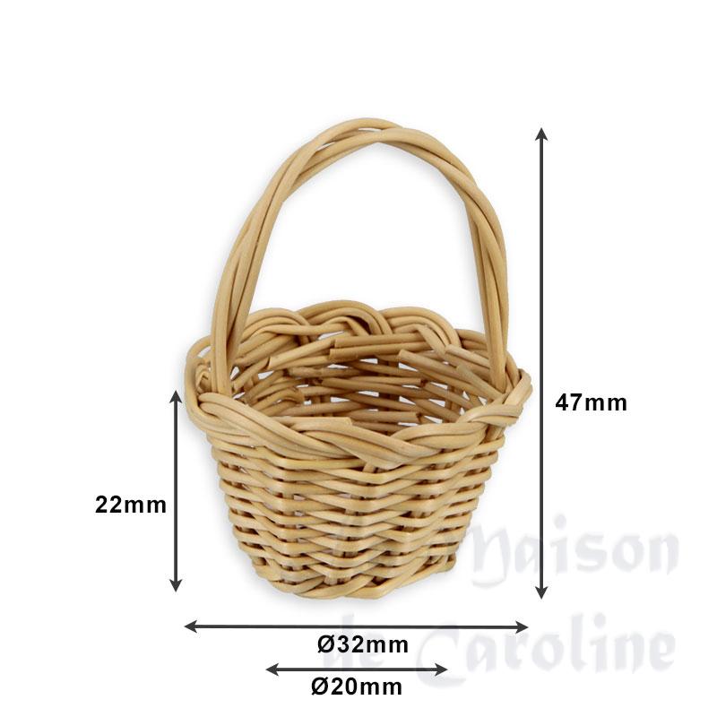 round apple basket 3 cm miniature 1:12 Bilder 1