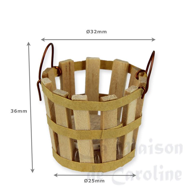 round wooden basket miniature 1:12 Bilder 1