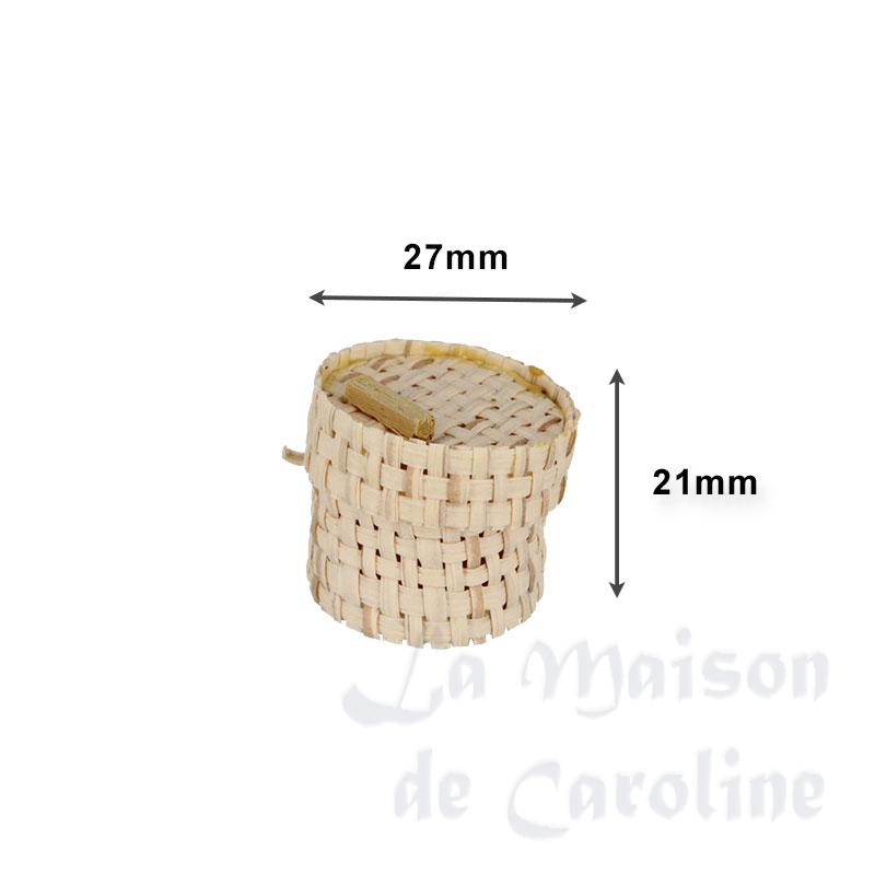 straw round basket miniature 1:12 Bilder 1