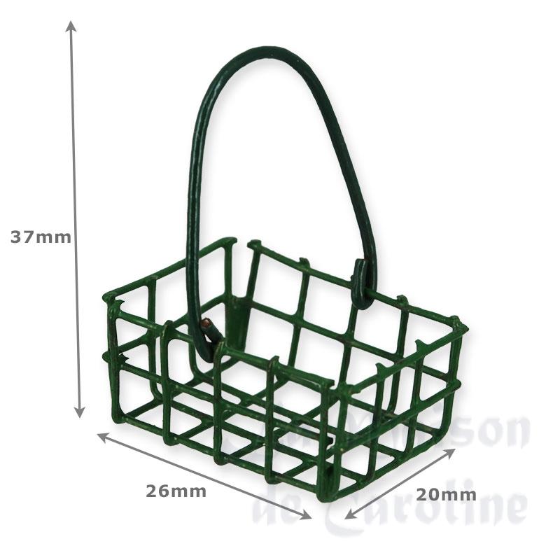 metal basket green Miniature 1:12 photo 2 metal basket green Miniature 1:12 photo 2