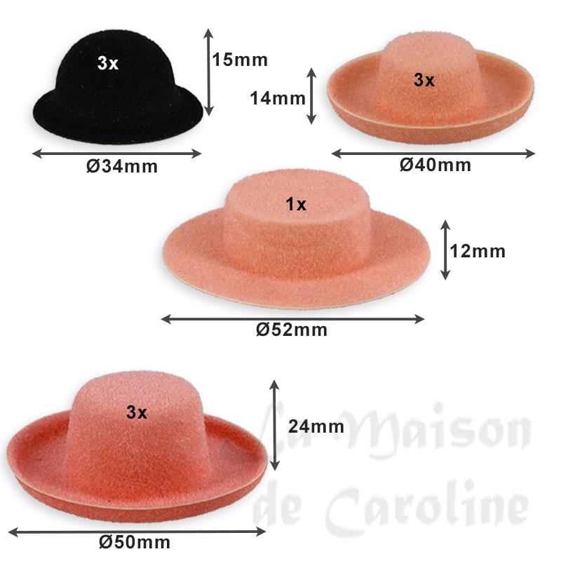 10 hats assorted miniature 1:12 Bilder 1