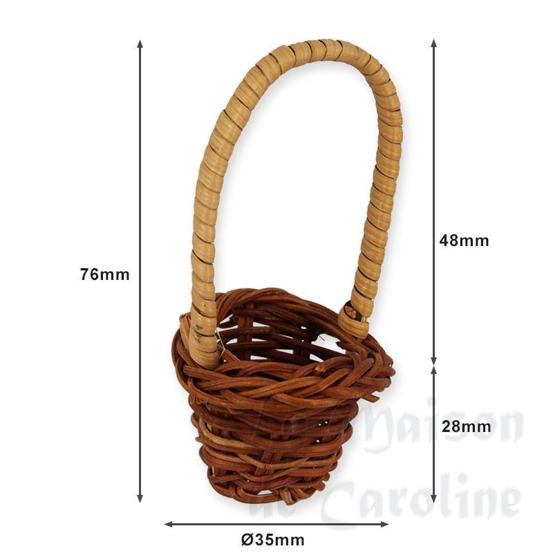 basket w/handle 4cm Miniature 1:12 photo 2 basket w/handle 4cm Miniature 1:12 photo 2