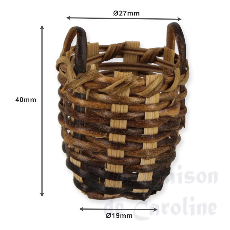 deep basket w/2 handles 3cm miniature 1:12 Bilder 1
