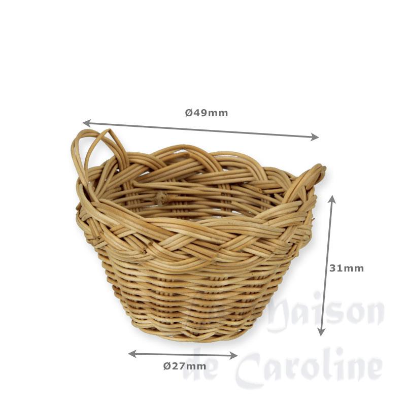 round apple basket w/2 handles 5cm miniature 1:12 Bilder 1