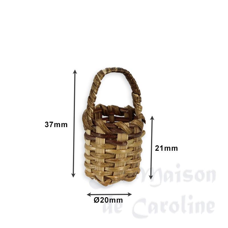 small round basket w/handles 2cm miniature 1:12 Bilder 1