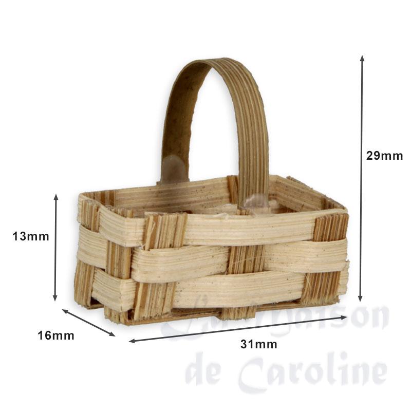 small recangular basket w/handle miniature 1:12 Bilder 1