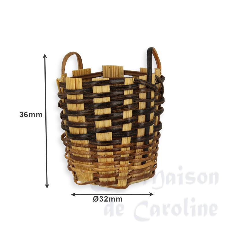 deep basket w/2 handles 3cm miniature 1:12 Bilder 1