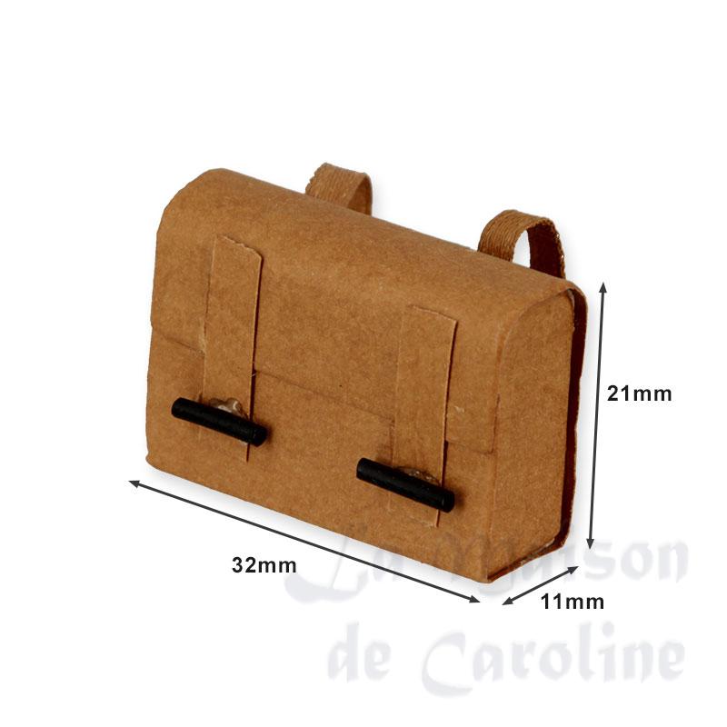 school bag brown miniature 1:12 Bilder 1