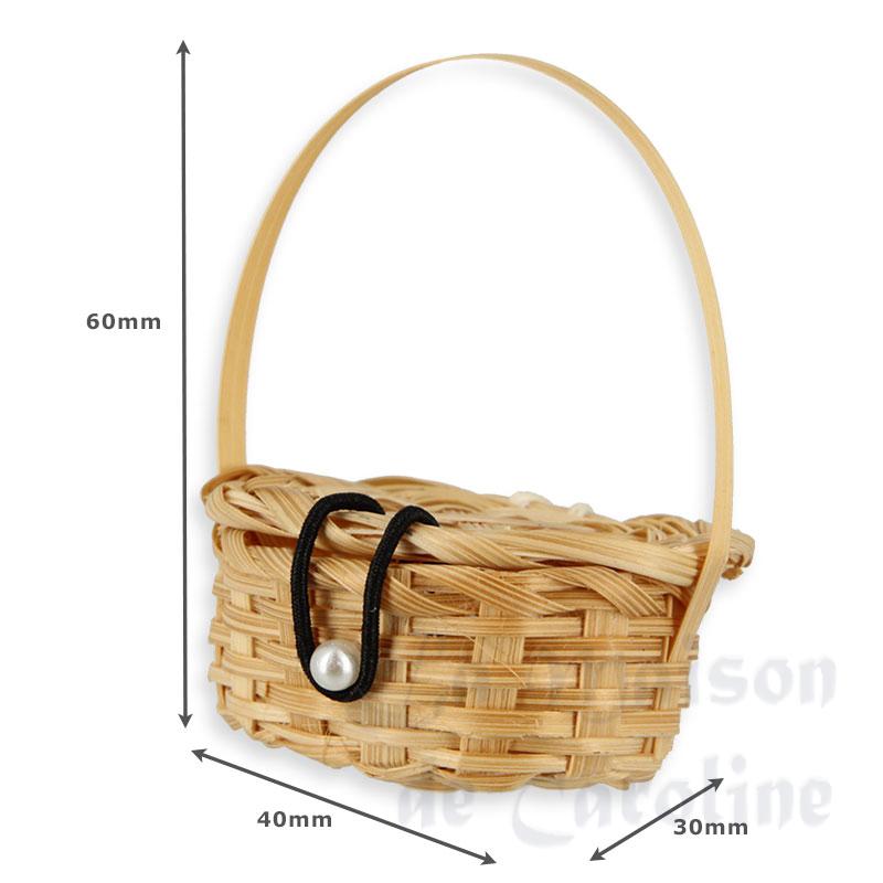 bamboo basket w/lid miniature 1:12 Bilder 1