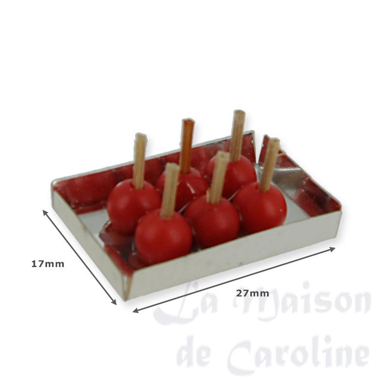 candy apples red on plate miniature 1:12 Bilder 1