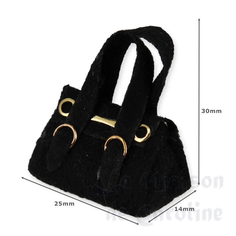 handbag black miniature 1:12 Bilder 1