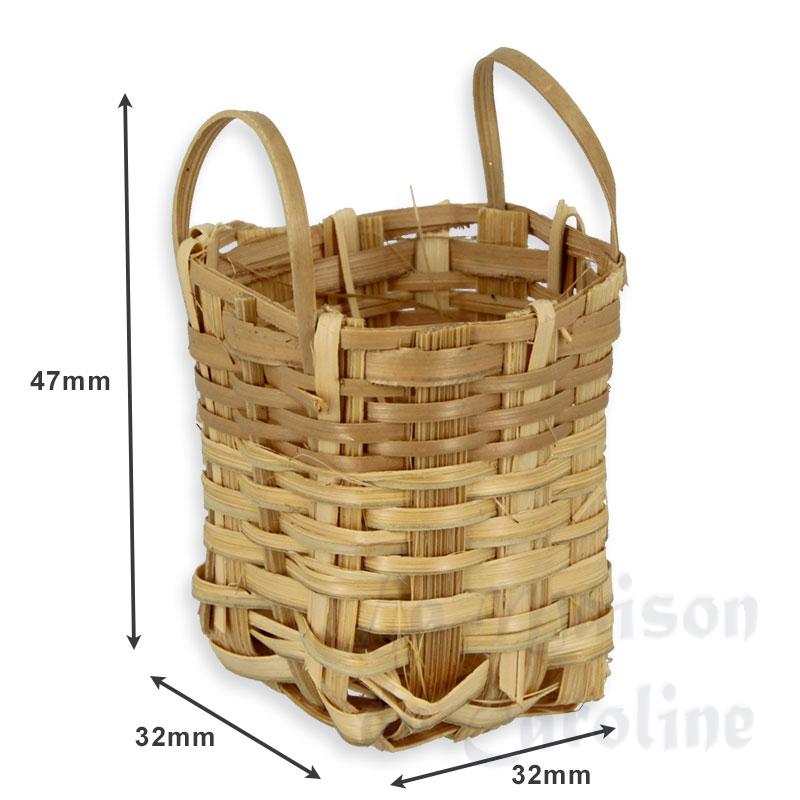 deep basket w/2 handles 3cm miniature 1:12 Bilder 1