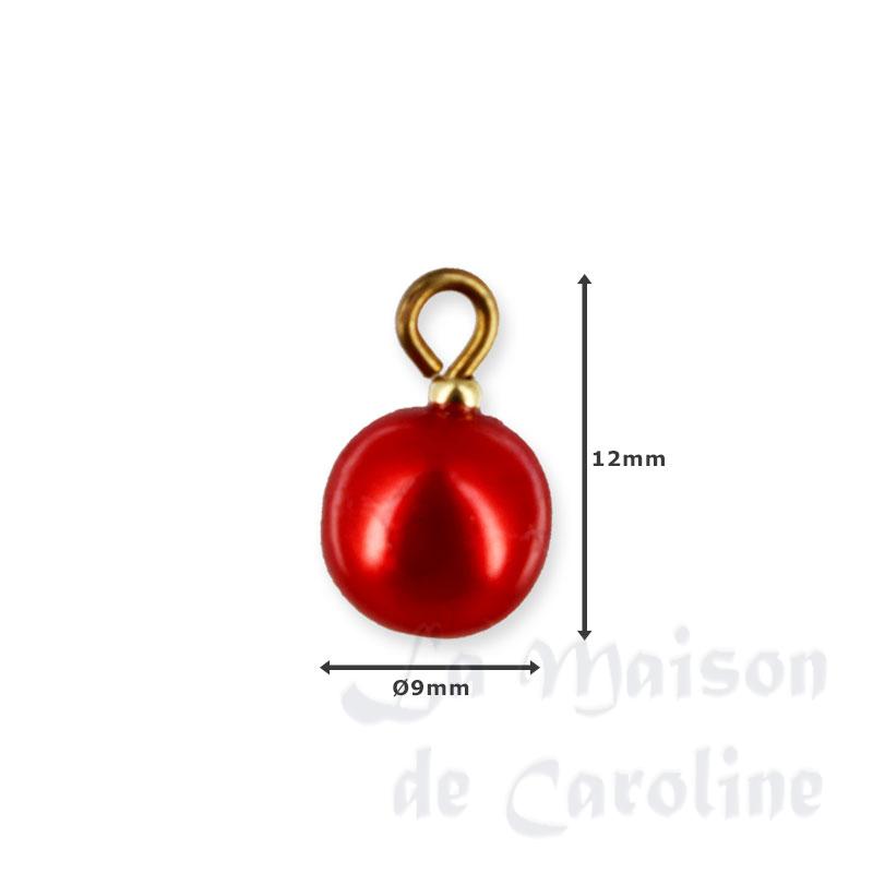 5 larg red x'mas baubles miniature 1:12 Bilder 1