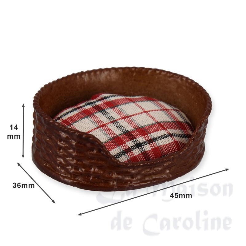 dog bed, blue/red mattress miniature 1:12 Bilder 1