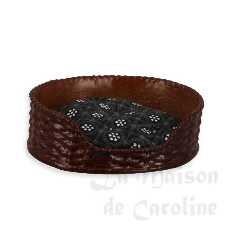 dog bed, blue/red mattress miniature 1:12 Bilder 2