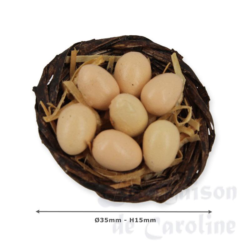 flat basket w eggs miniature 1:12 Bilder 1