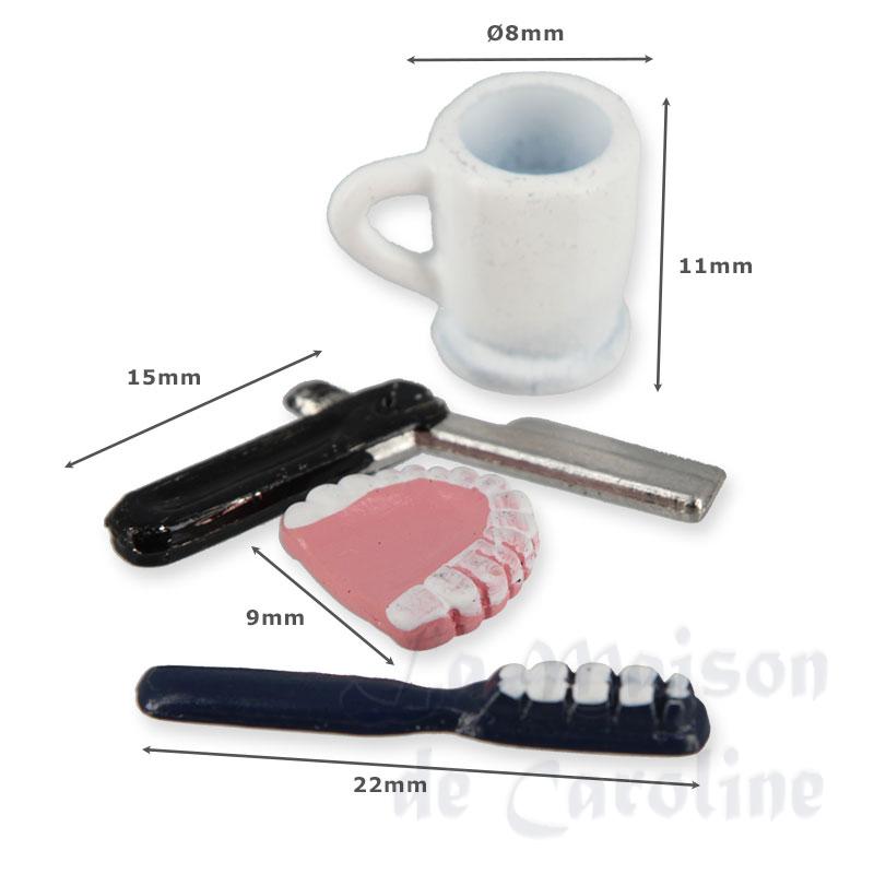 false teeth and razor set - 4 miniature 1:12 Bilder 1