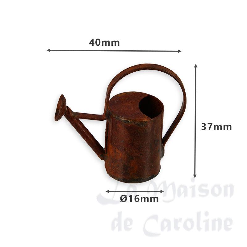 metal watering can rusted with rod miniature 1:12 Bilder 1