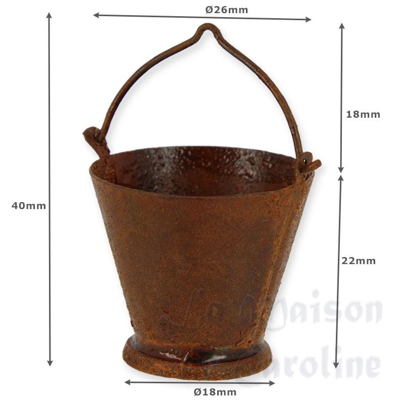 metal bucket rusted miniature 1:12 Bilder 1