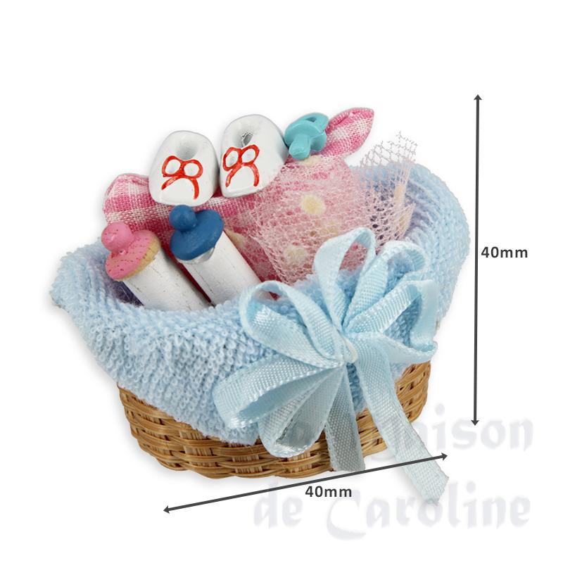 baby supply in basket Miniature 1:12 photo 2 baby supply in basket Miniature 1:12 photo 2