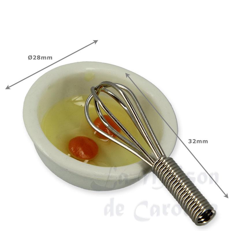 eggs and whip in salad bowl miniature 1:12 Bilder 1