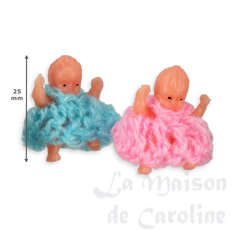 2 dolls blue/pink ass. miniature 1:12 Bilder 1