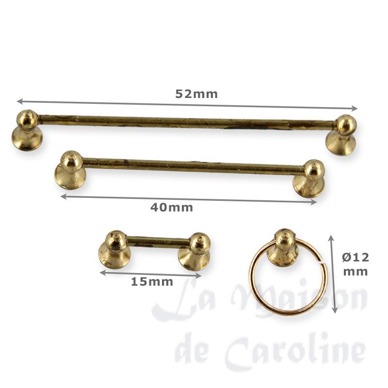 gold bath rail set 4 pcs miniature 1:12 Bilder 1