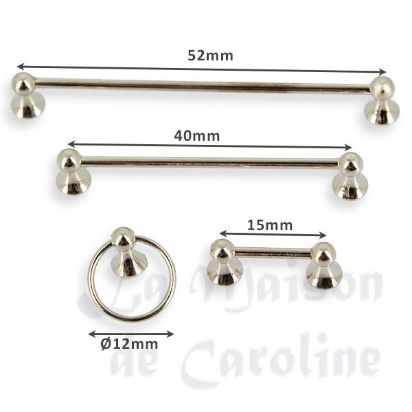 silver bath rail set 4 pcs Miniature 1:12 photo 2 silver bath rail set 4 pcs Miniature 1:12 photo 2