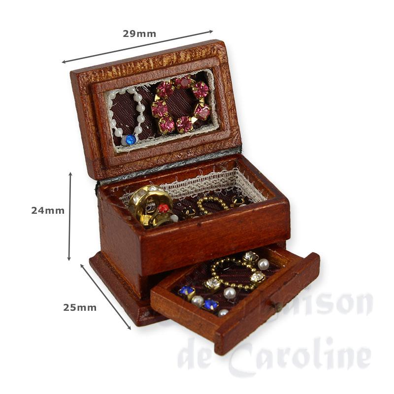 jewellery box wood w.drawer miniature 1:12 Bilder 1
