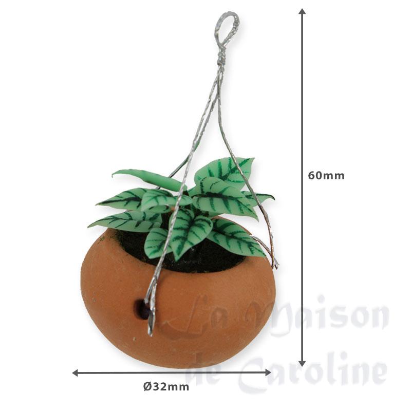 hanging pot w/plant miniature 1:12 Bilder 1