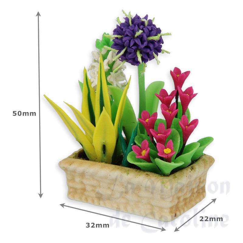 floral arrangement in planter miniature 1:12 Bilder 1