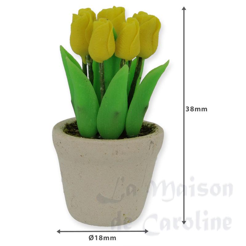 yelloaby tulip in white pot miniature 1:12 Bilder 1