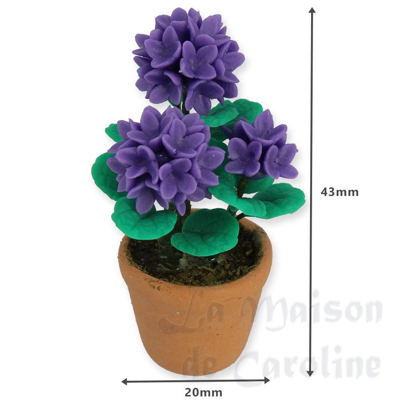 hydrengeain pot, purple miniature 1:12 Bilder 1