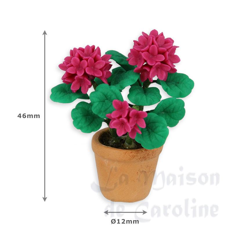 hydrengeain pot, dark pink miniature 1:12 Bilder 1