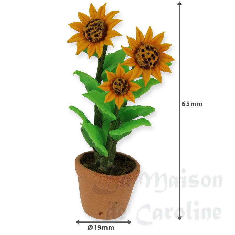 sunflowers in pot miniature 1:12 Bilder 1