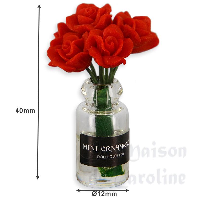 red roses in vase miniature 1:12 Bilder 1