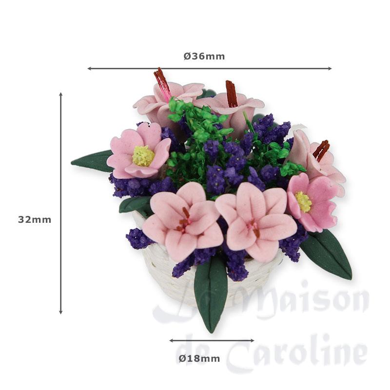 flower pot blue/rose miniature 1:12 Bilder 1