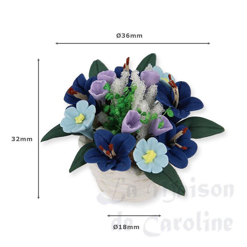 flower pot blue/white miniature 1:12 Bilder 1