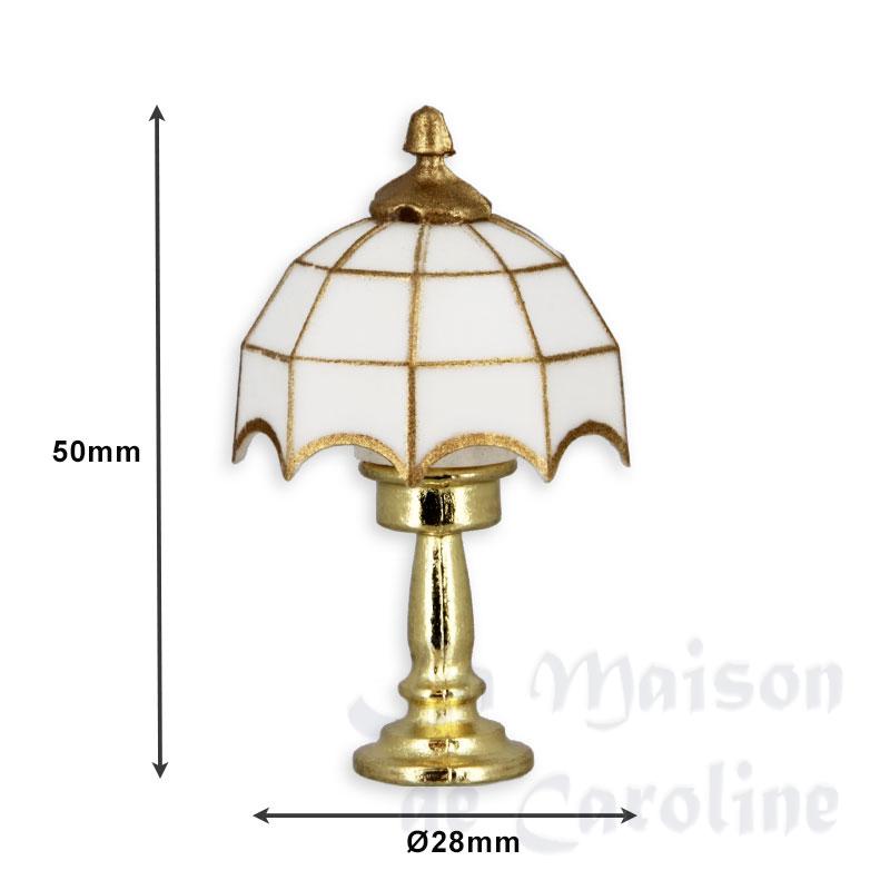 tiffany lamp white lampshade miniature 1:12 Bilder 1